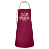 Grandma Cooking Artisan Apron - Burgundy - burgundy/khaki
