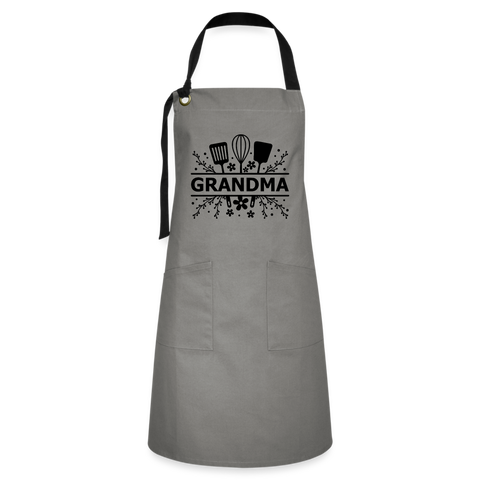 Grandma Cooking Artisan Apron - Gray - gray/black