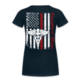 Registered Nurse Flag Women’s Premium T-Shirt (CK7000) - deep navy