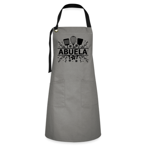 Abuela Artisan Apron - Gray - - gray/black