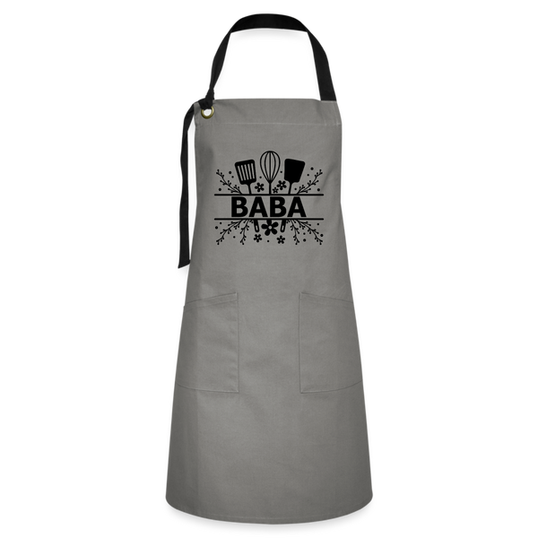 Baba Artisan Apron - Gray - gray/black
