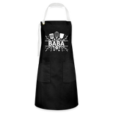 Baba Artisan Apron - Black - black/white