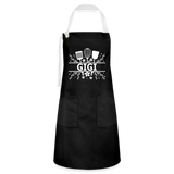 Gigi Artisan Apron - Black - black/white
