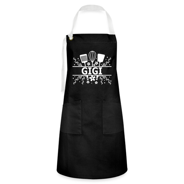 Gigi Artisan Apron - Black - black/white