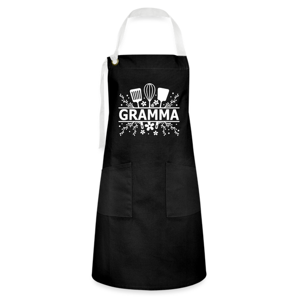 Gramma Artisan Apron - Black - black/white