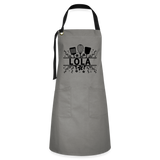 Lola Artisan Apron - Gray - gray/black