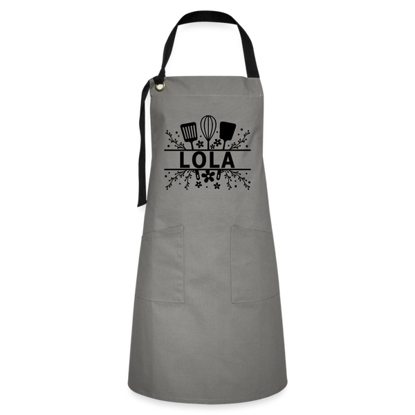 Lola Artisan Apron - Gray - gray/black