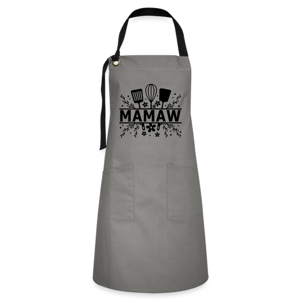 Mamaw Artisan Apron - Gray - gray/black