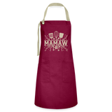 Mamaw Artisan Apron - Burgundy - burgundy/khaki