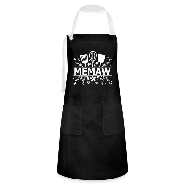 Memaw Artisan Apron - Black - black/white