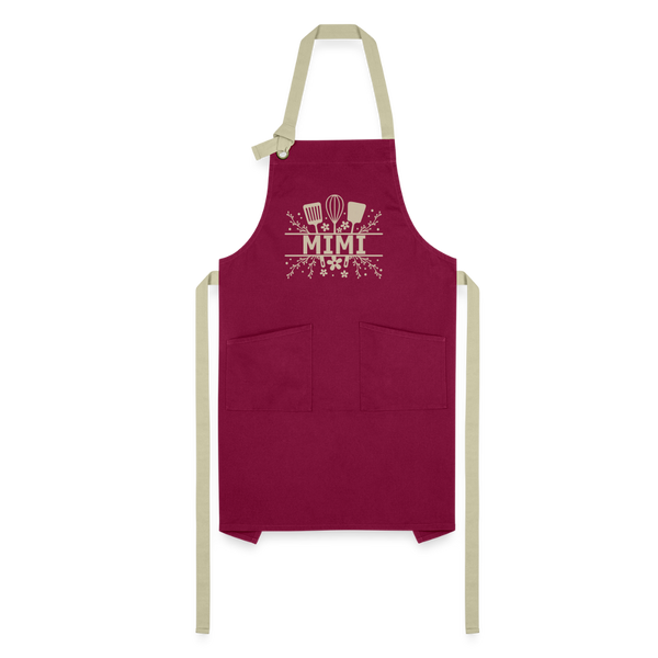 Mimi Artisan Apron - Burgundy - burgundy/khaki