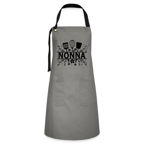 Nonna Artisan Apron- Gray - gray/black