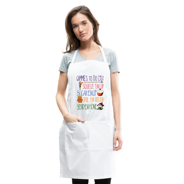 Gammie's To Do List Adjustable Apron - white