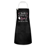 Abuelita Cooking up Love Artisan Apron - black/white