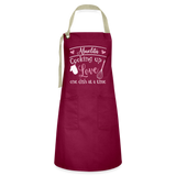 Abuelita Cooking up Love Artisan Apron - burgundy/khaki