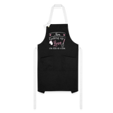 Mom Cooking up Love Artisan Apron - black/white