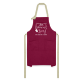Mom Cooking up Love Artisan Apron - burgundy/khaki