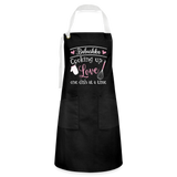 Babushka Cooking up Love Artisan Apron - black/white