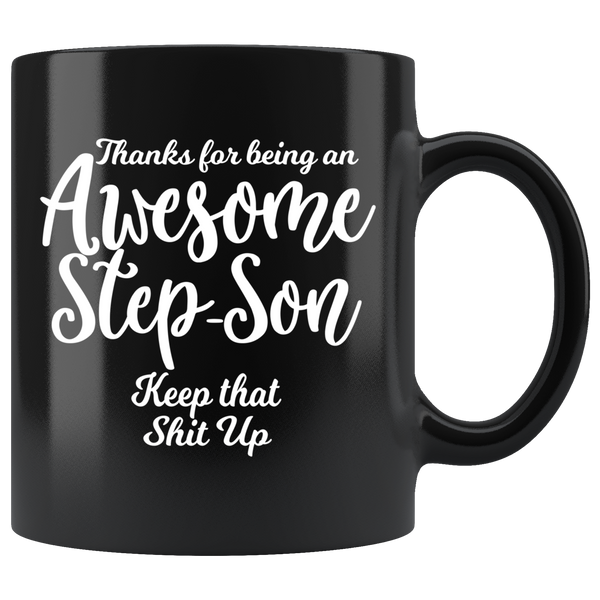 Awesome Step Son 11 oz black coffee mug