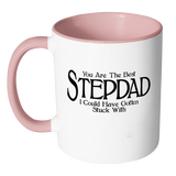 Funny Stepdad 11oz Coffee Mug with Colored Handle - Fathers Day Gift for Stepdad