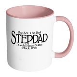 Funny Stepdad 11oz Coffee Mug with Colored Handle - Fathers Day Gift for Stepdad