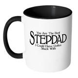 Funny Stepdad 11oz Coffee Mug with Colored Handle - Fathers Day Gift for Stepdad