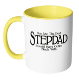 Funny Stepdad 11oz Coffee Mug with Colored Handle - Fathers Day Gift for Stepdad