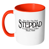 Funny Stepdad 11oz Coffee Mug with Colored Handle - Fathers Day Gift for Stepdad