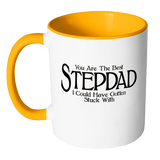 Funny Stepdad 11oz Coffee Mug with Colored Handle - Fathers Day Gift for Stepdad