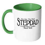 Funny Stepdad 11oz Coffee Mug with Colored Handle - Fathers Day Gift for Stepdad
