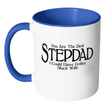 Funny Stepdad 11oz Coffee Mug with Colored Handle - Fathers Day Gift for Stepdad