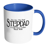 Funny Stepdad 11oz Coffee Mug with Colored Handle - Fathers Day Gift for Stepdad