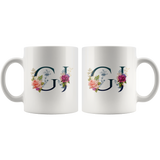 GJ INITIALS 11 OZ WHITE COFFEE MUG